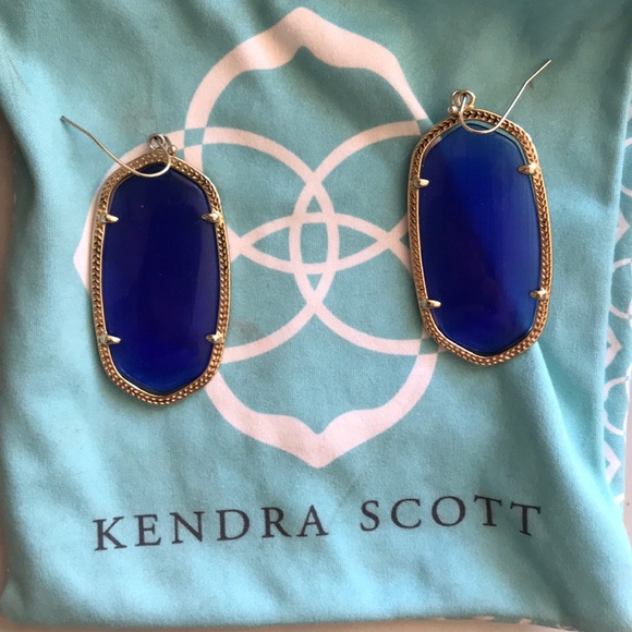 Kendra Scott Blue and Gold Earrings - Picture 2 of 2